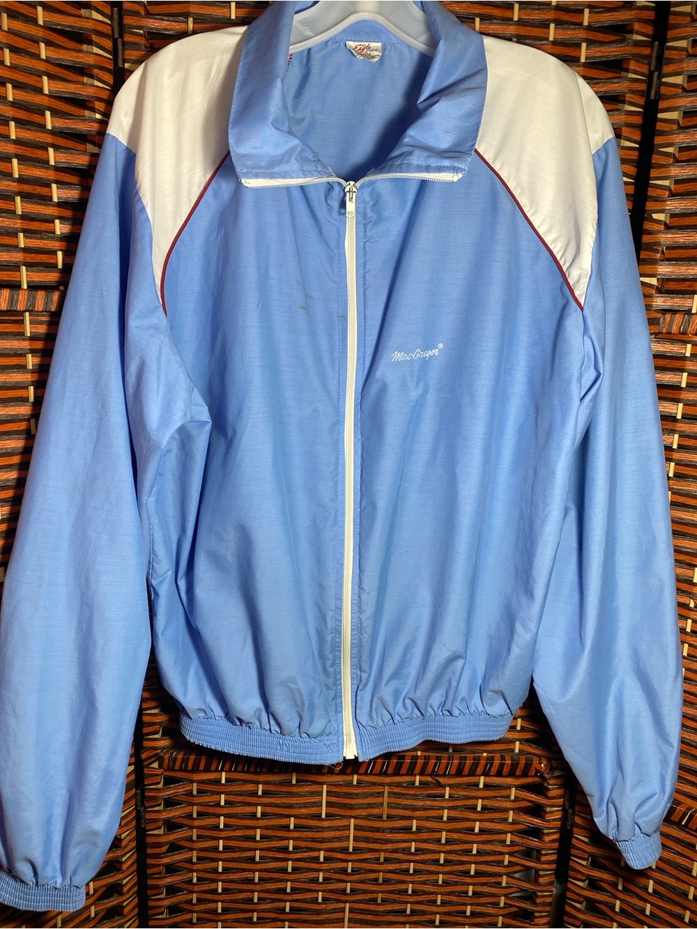 Vintage McGregor Blue White Windbreaker Jacket Size XL USA Made